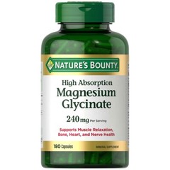Nature’s Bounty Magnesium Glycinate 240 mg, 180 Capsules Exp: 12/26