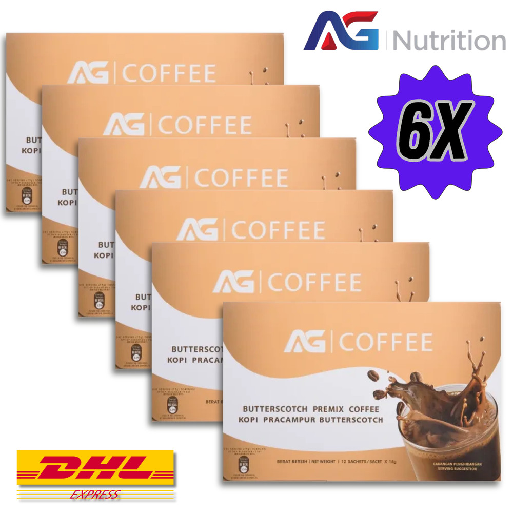 6X 100% Original AG Premium Butterscotch Coffee with Omega-3 By AG Nutrition DHL