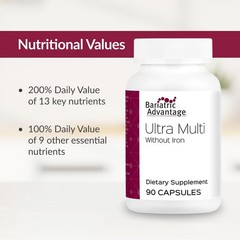 Bariatric Advantage Ultra Multi Without Iron High Potency Daily Multivitamin …