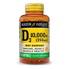 Mason Natural Vitamin D3 250 mcg (10000 IU) – Supports Overall Health,