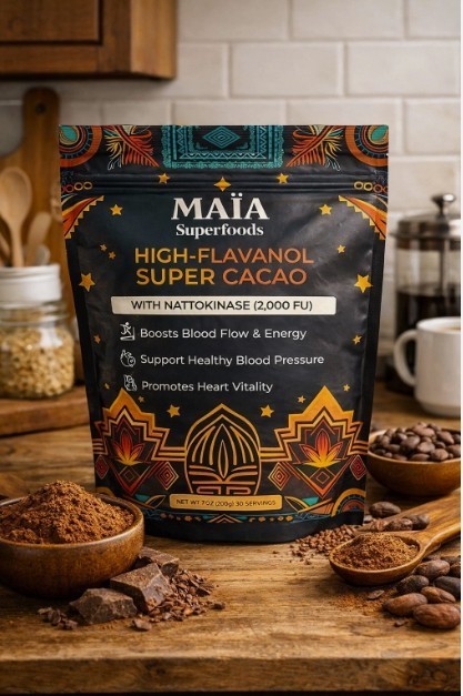 Maia Superfoods High Flavanol Super Cacao Powder 7oz 30 Servings Cardiovascular