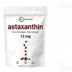 Micro Ingredients Astaxanthin 12mg Microalgae Antioxidant 120 Softgels
