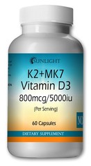Vitamin K2 (800mcg) + Vitamin D3 (5000 IU) Capsules – Super Strength –