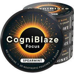 Caffeine-Free Nootropic Pouches – 80 Focus & Clarity Pouches, Spearmint Flavor,