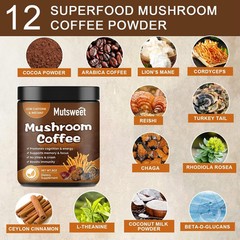 Organic Lion’s Mane Mushroom Instant Coffee – Brain & Memory Focus, 227g