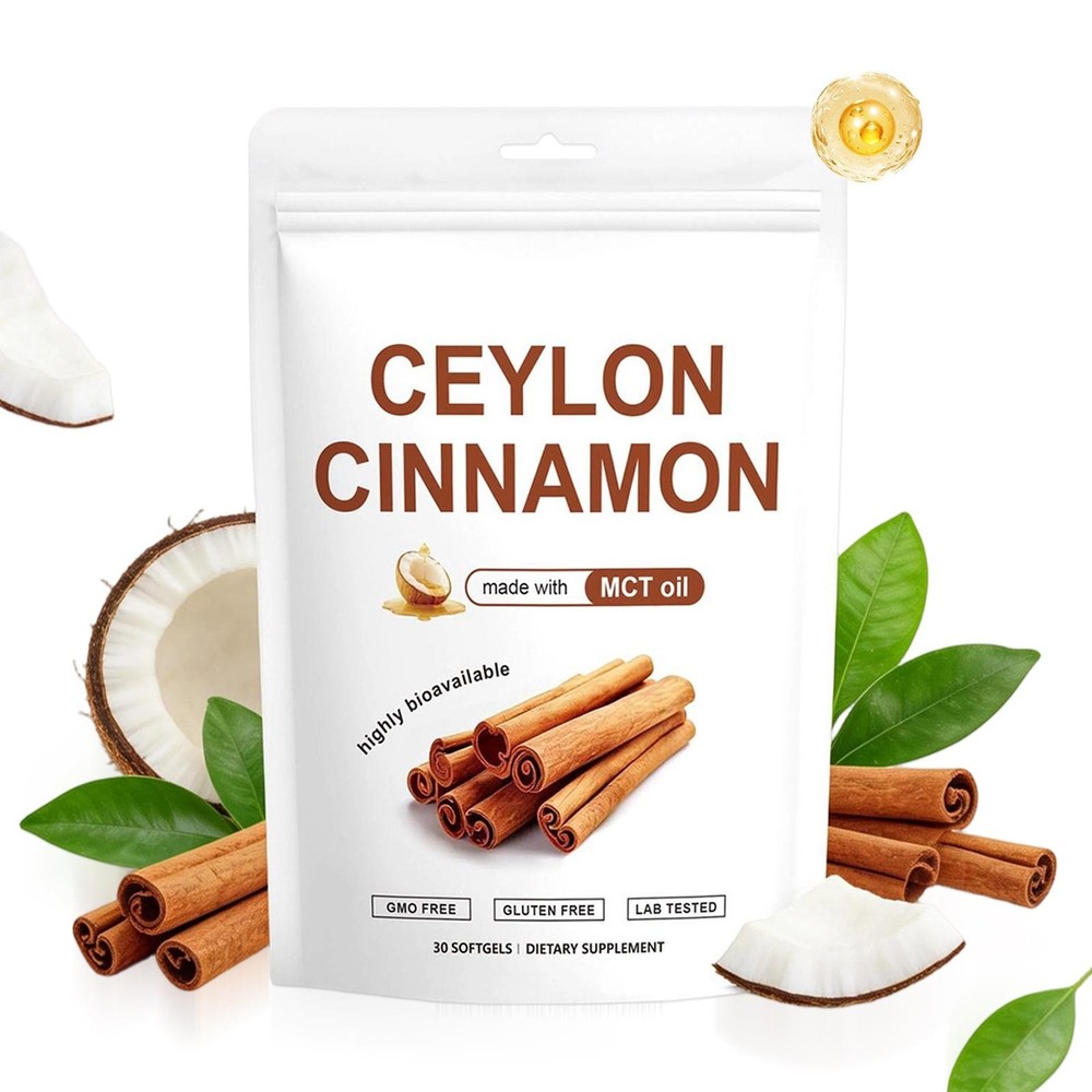 Ceylon Cinnamon 7200mg Equivalent Softgels MCT Oil Highly Bioavailable 30 Count