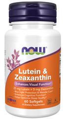 NOW FOODS Lutein & Zeaxanthin 60 Softgels Eye Health 06/24EXP