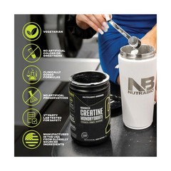NutraBio Pure Micronized Creatine Monohydrate Powder Supplement, Unflavored, …