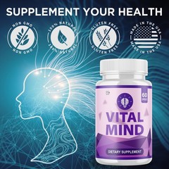 (3 Pack) Vital Mind Advanced Nootropic Brain Support Max Supplement 180 Capsules