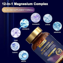 Puravita Magnesium Complex 700Mg 12 in 1 Magnesium Supplement with Glycinate, Ci