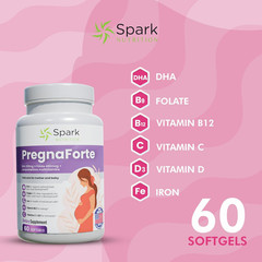 Pregnaforte 1 a Day Prenatal Vitamins for Women 2 Month: Folic Acid, Fish Oil…
