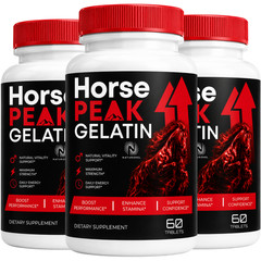 Horse Peak Gelatin Male Performance and Stamina Support Supplement – 3 Bottle