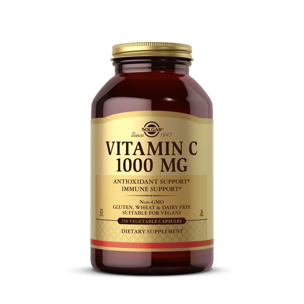 Solgar Vitamin C 1000 mg, 250 Vegetable 250 Count (Pack of 1), No Color