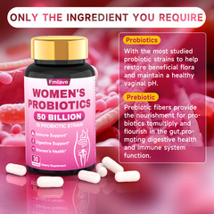 Vaginal Probiotics for Women pH Balance Digestive with Prebiotic 50 Billion CFU