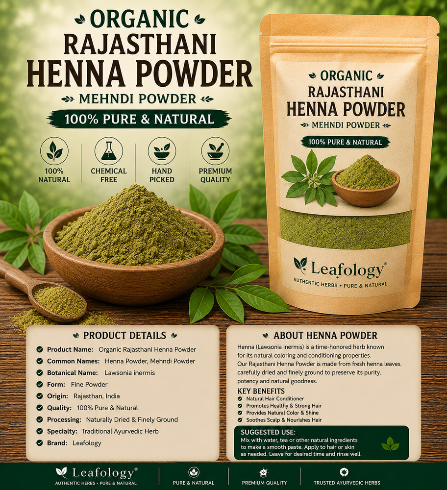 Organic Rajasthani Henna Powder – 100% Pure & Natural