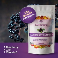 (2 Pack) Elderberry Gummies Sambucus Immune Support Vitamin C & Zinc