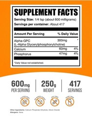 Bulk Supplements Alpha GPC Powder 300mg. Choline Supplement – 250g – 8.8oz