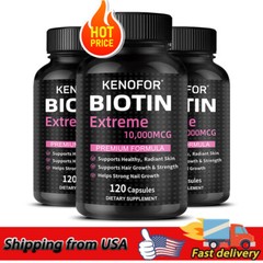 Biotin 10,000 mg – Enhanced hair, nail and skin health support 120 capsules