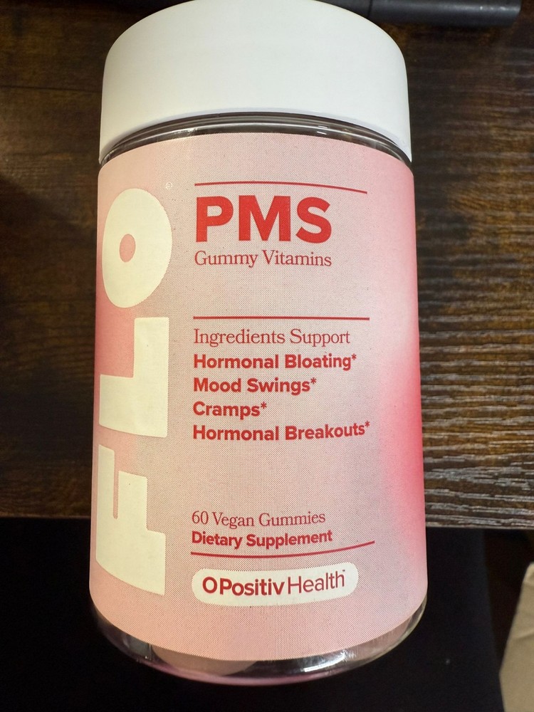 O Positiv FLO PMS Gummy Vitamins for Women with PMS & Menstrual Exp 06/26
