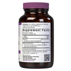 Bluebonnet Vitamin E 268 mg 400 IU Mixed 100 Softgels