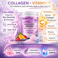 Collagen Powder Drink Mix with Vitamin C Tropical Flavor Beauty Support 150g