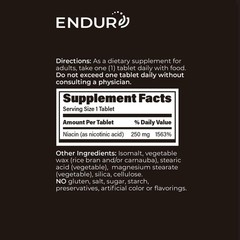 Endur Plain Niacin (Nicotinic Acid), Heart Health & Healthy Cholesterol Balan…
