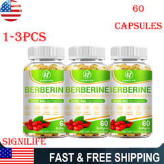 1-3 Packs Berberine HCL 5000mg 60 Caps Premium Metabolic Health Supplement