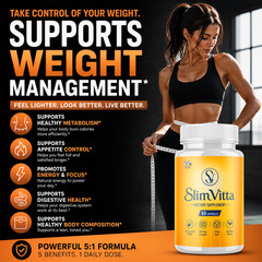 (5 Pack) Slim Vitta Advanced Weight Management Support Supplement 300 Capsules