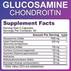 Glucosamine Chondroitin MSM Triple Strength Turmeric Joint Support 2100mg