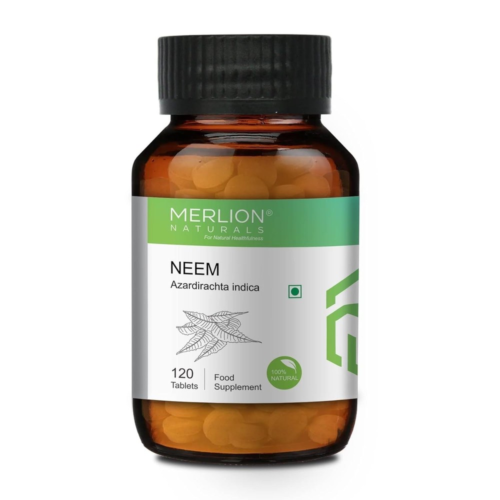 Merlion Naturals Neem Tablets Azardirachta indica 500mg x 120 Tablets