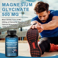 Magnesium Glycinate 500mg 120 Capsules For Sleep Stress Relief Support Bone Lot