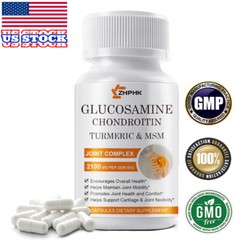Glucosamine Chondroitin Turmeric & MSM 60 Capsule Joint Strength Support 2100mg