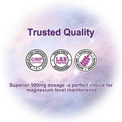 3 Pack Magnesium Glycinate Capsules (720 Capsules, 500 mg Per Serving)