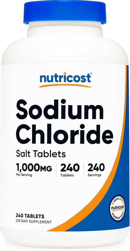 Sodium Chloride 1000Mg, 240 Tablets – Salt Tablets, Non-Gmo, Gluten Free