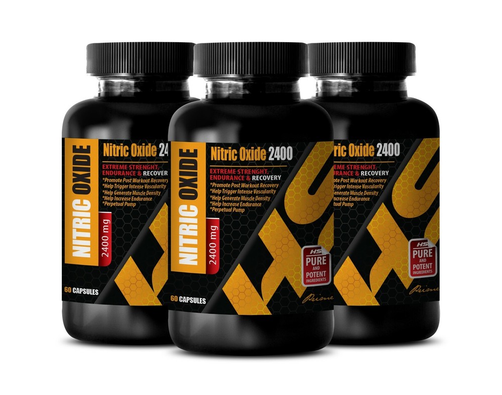 muscle building supplements – NITRIC OXIDE 2400 – nitric oxide pills – 3 Bottles