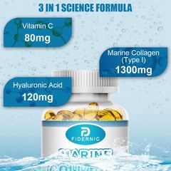 FIDERNIC Marine Collagen Hyaluronic Acid Vitamin C 60 Capsules