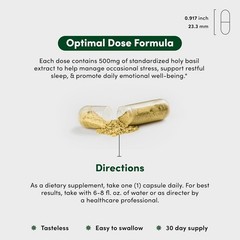 Holy Basil Leaf Extract 500mg Mood, Relaxation Adaptogenic Support Capsules