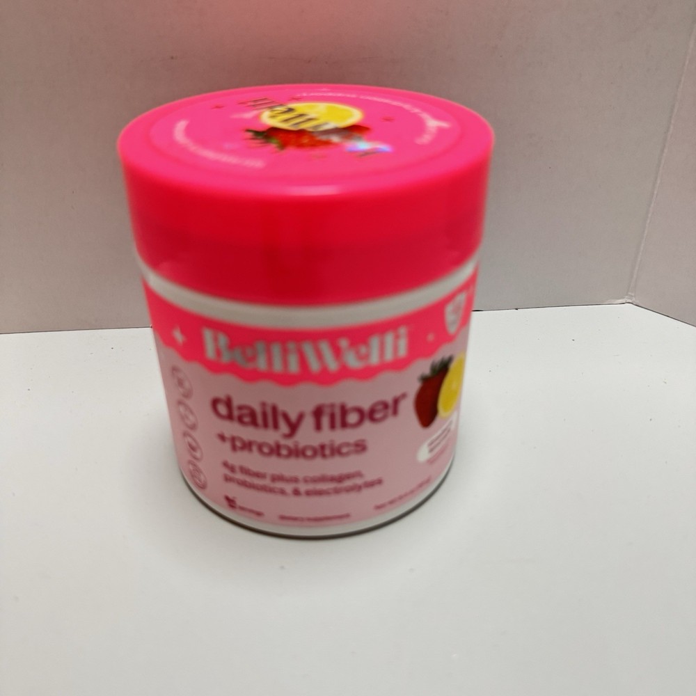 Belli Welli Daily Fiber +Probiotics Powder Strawberry Lemonade 6.4 oz EXP 6/2027