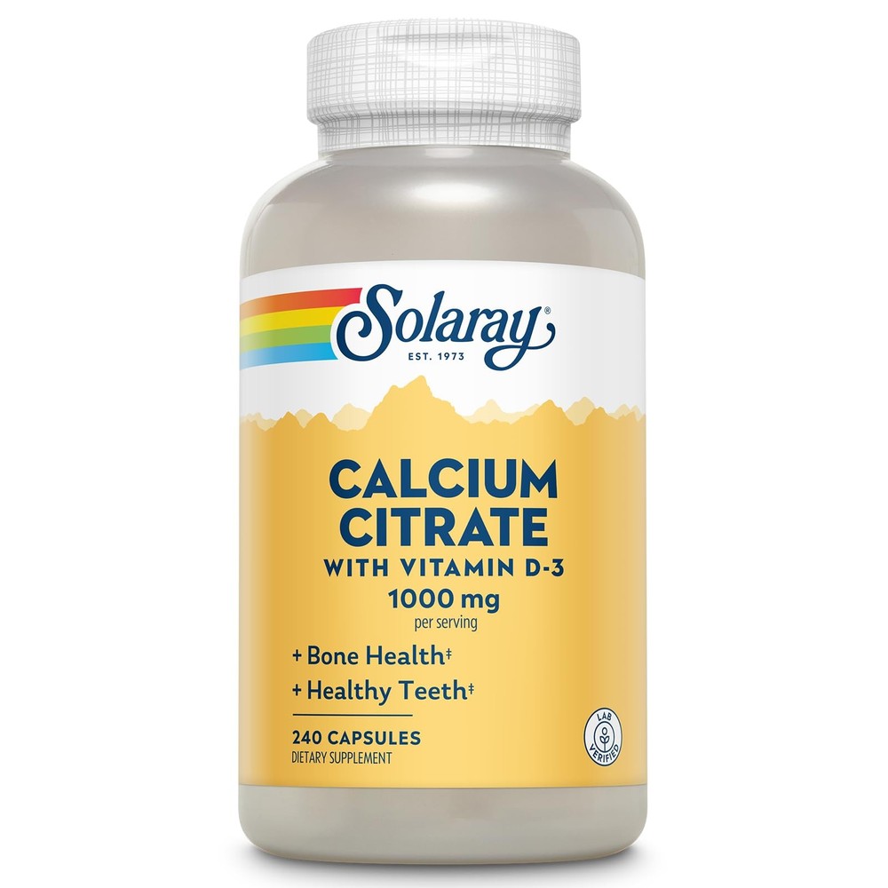 Solaray Calcium Citrate with Vitamin D3 1000mg – Bone 240ct, No Color