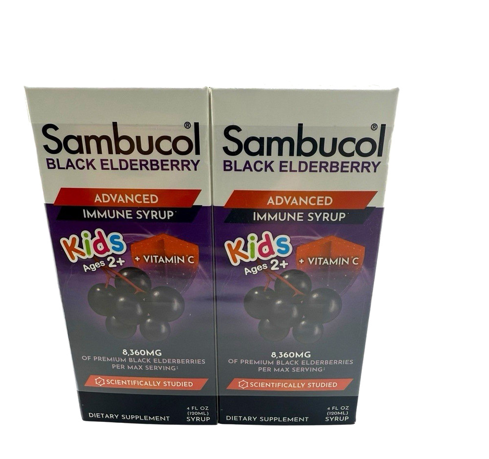 Sambucol Black Elderberry for Kids 4 Oz Immune Support X 4 Pack Exp 11/2027
