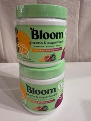 2 ~ Bloom Nutrition Greens & Superfoods Energy Orange Passionfruit 30 Svgs each