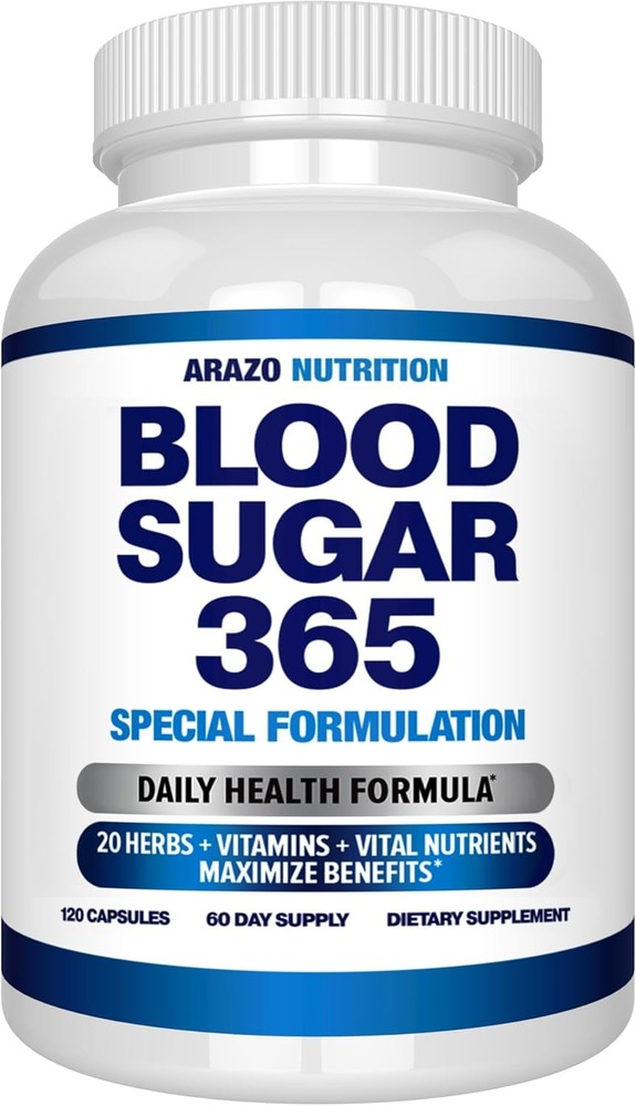 Arazo Nutrition Blood Sugar 365 Supplement – Supports 120 Count (Pack of 1)