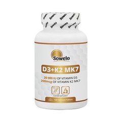 Vitamin D3 20000 IU + K2 MK7 200mcg Immune Support Bone Health Anti-Inflammatory