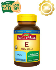 Nature Made Vitamin E 400 IU (180 mg) dl-Alpha Antioxidant Supplement Softgels