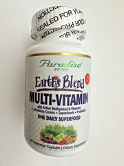 Paradise Herbs Earth’s Blend Once Daily Multivitamin w/Iron, 60 Capsules 02/2029