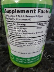 840 Nature’s Truth ODORLESS GARLIC 2400mg Quick Release Softgels 7 bottle of 120