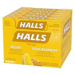 HALLS Honey Lemon Flavour Cough Drops 20 × 9 Lozenges 100500168
