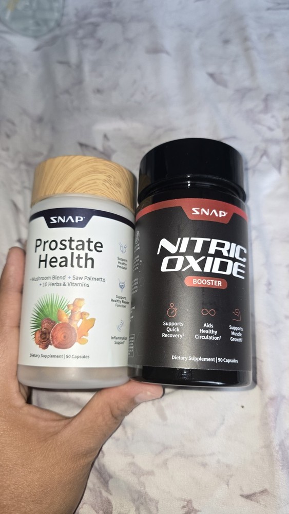 Snap Supplements Prostate Health Support & Nitric Oxide Booster Bundle