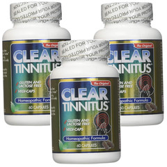 Clear Products Tinnitus – Homeopathic Formula 60 Caps Each (Pack of 3)