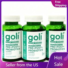 3 Pack Goli Zero Sugar 3-in-1 PRE+POST+Probiotics Gummies 60 Count++*/–